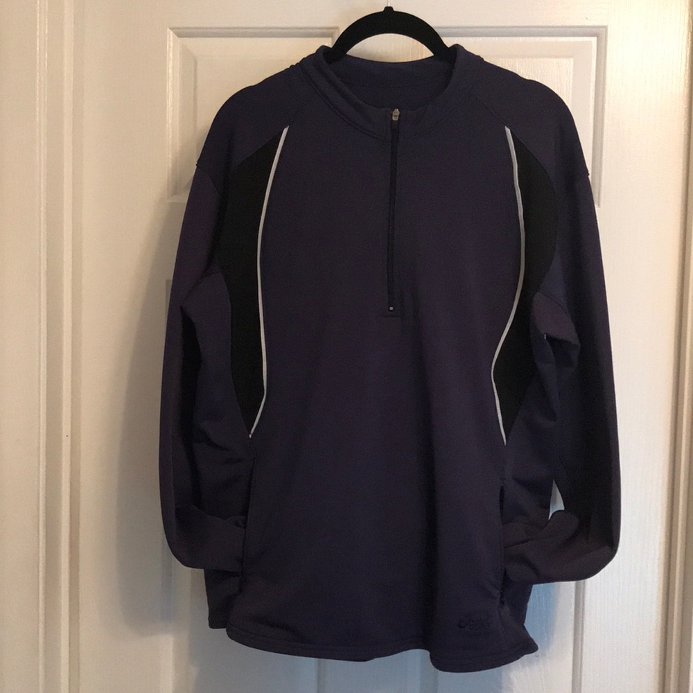 Asics Quarter Zip Pullover Mock Neck Running Jack… - image 1